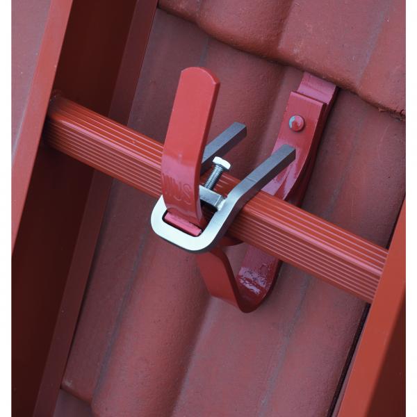 Zarges roof ladder safety hooks